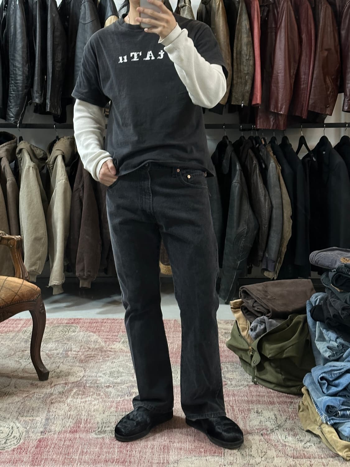 00's 리바이스 517 블랙 부츠컷 플레어진 상품이미지2