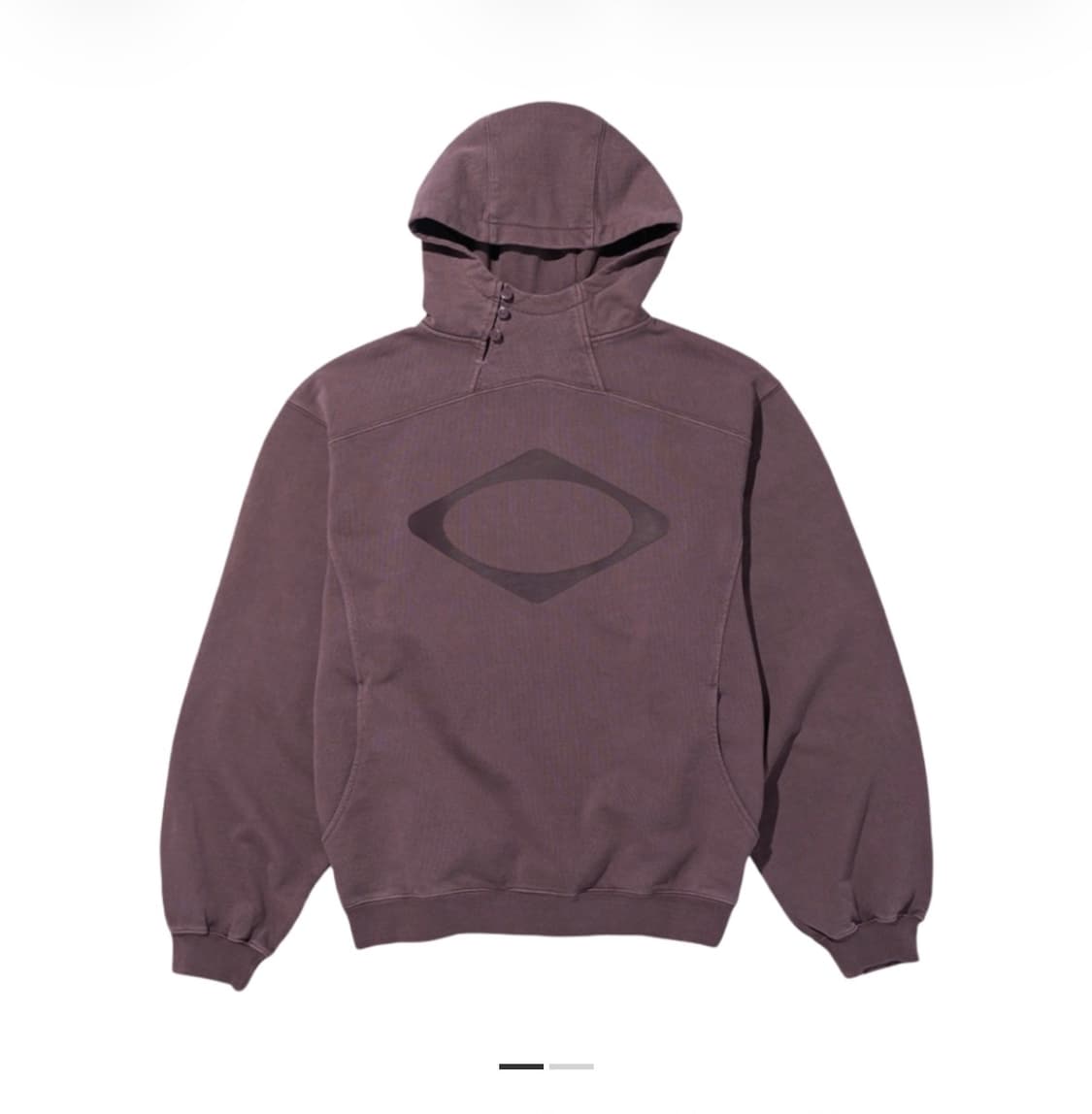 (W) 미스치프 롬버스 사이드 버튼 업 후드 워시드 레드 브라운 상품이미지1