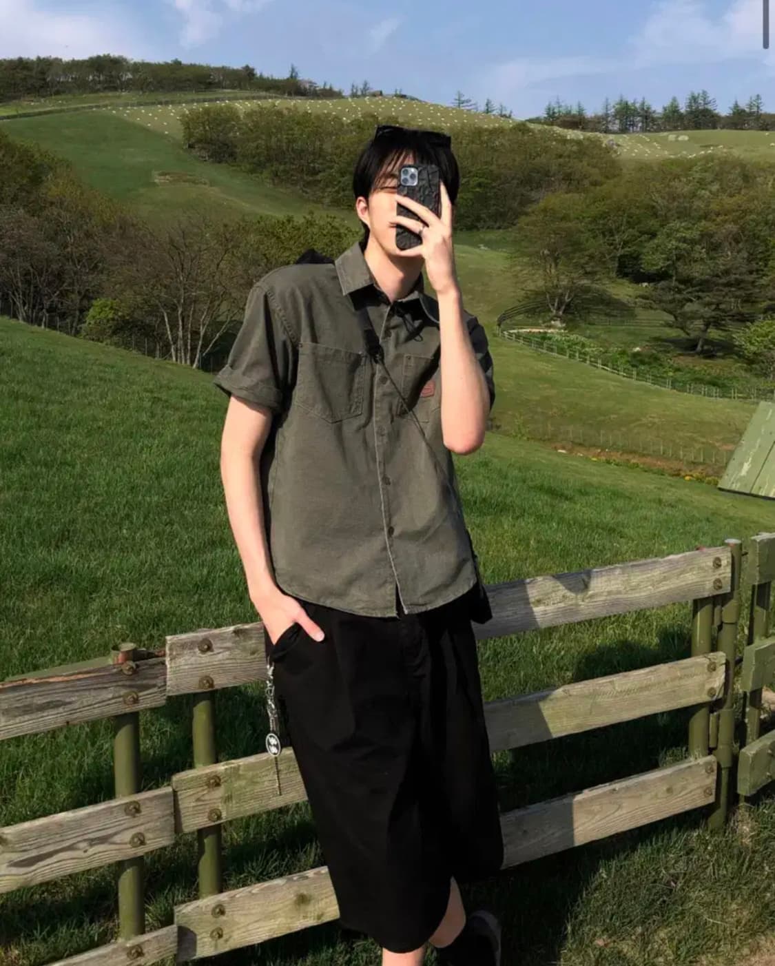 마일드마켓 메인 라벨 워크 반팔 셔츠 상품이미지1