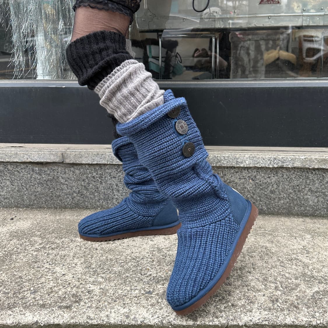 00s 블루 니트 어그 카디 부츠 상품이미지6