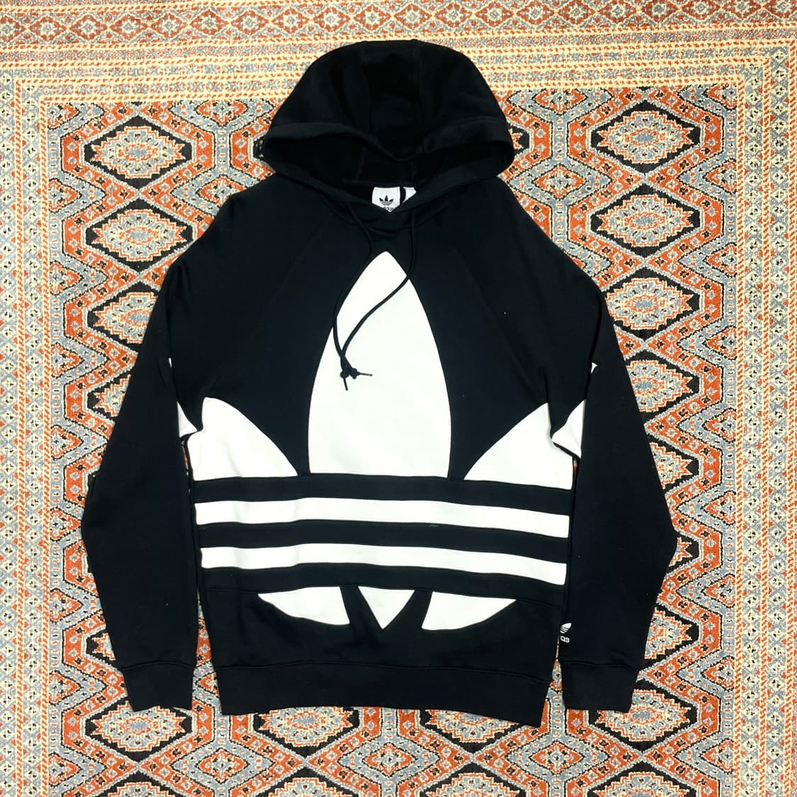 아디다스 파이어버드 빅로고 블랙 나그랑 후드티셔츠 남성L 상품이미지1