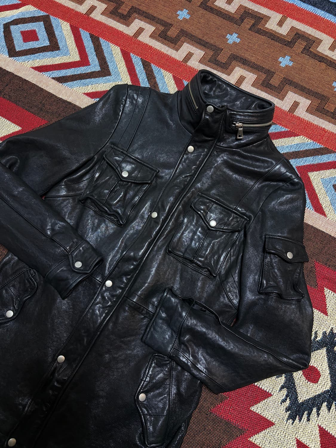 italy leather 이태리 양가죽 멀티포켓 라이딩 자켓 가죽자켓 상품이미지3