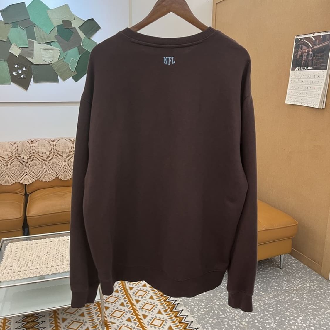 NFL 올드스쿨 키치 프린팅 초코무스 오버핏 맨투맨 XL C10543 상품이미지4