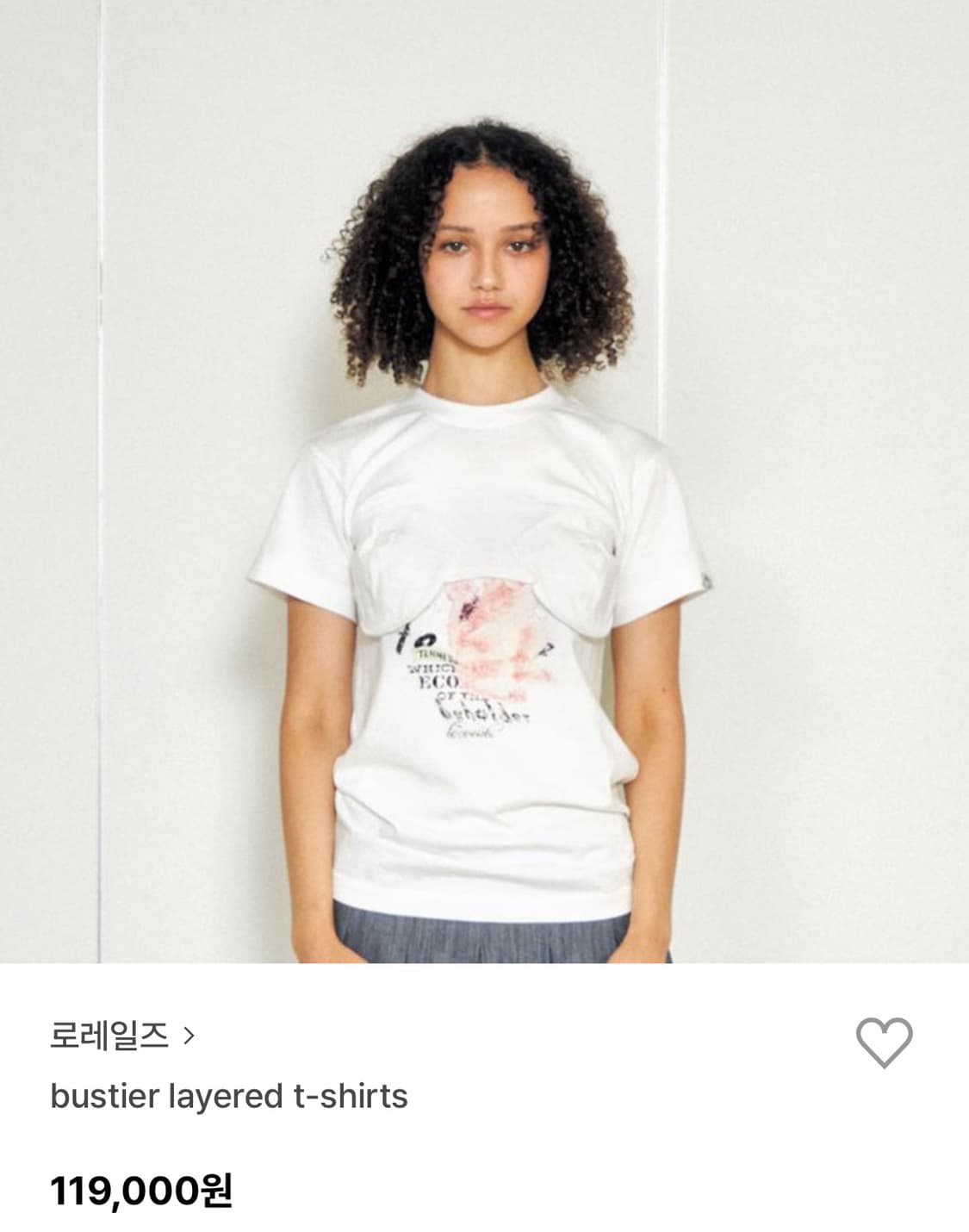 구함) 로레일즈 bustier layered t-shirts 상품이미지1