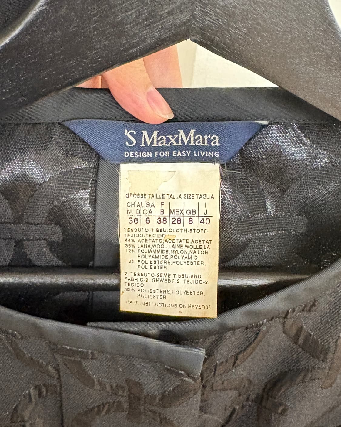 막스마라 블랙 패턴 자카드 슬리브리스 원피스 상품이미지7