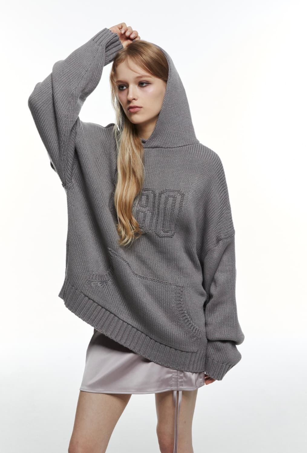 쓰리투에이티 KNIT HOODIE (GREY) 상품이미지2