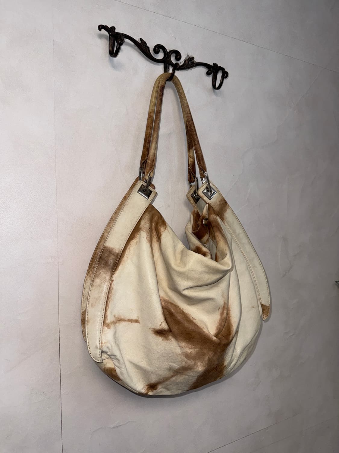 Palio ivory brown tie dye leather 숄더백 상품이미지2