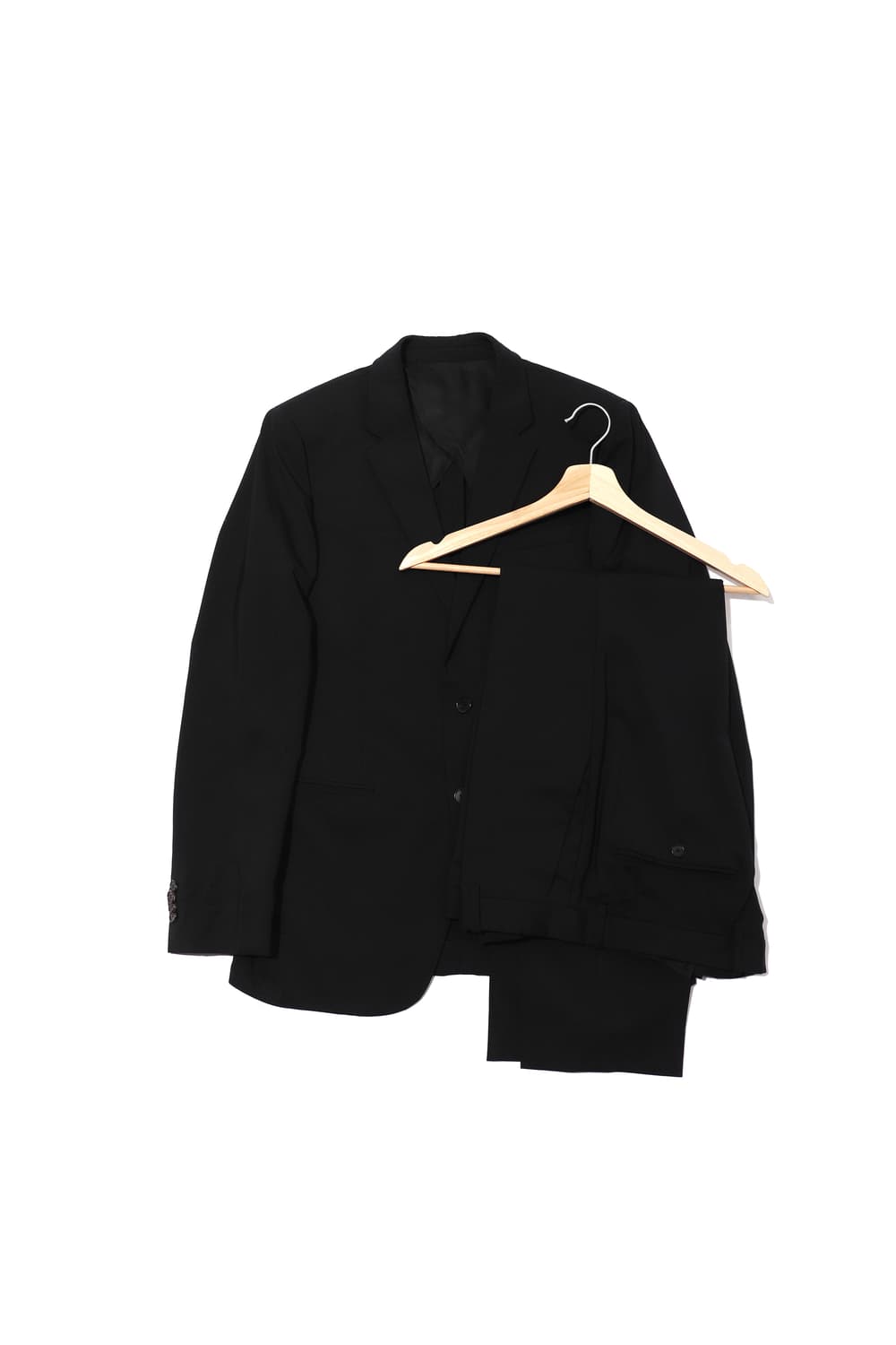 SOLID HOMME 울혼방 블랙 수트 정장 세트 105/팬츠 36 상품이미지1