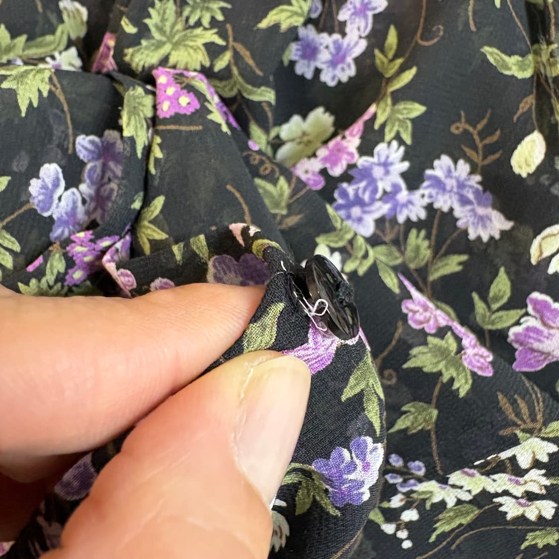 poudre 잔꽃 패턴 퍼플 리본 페어리 시스루 블라우스 JPN  상품이미지6