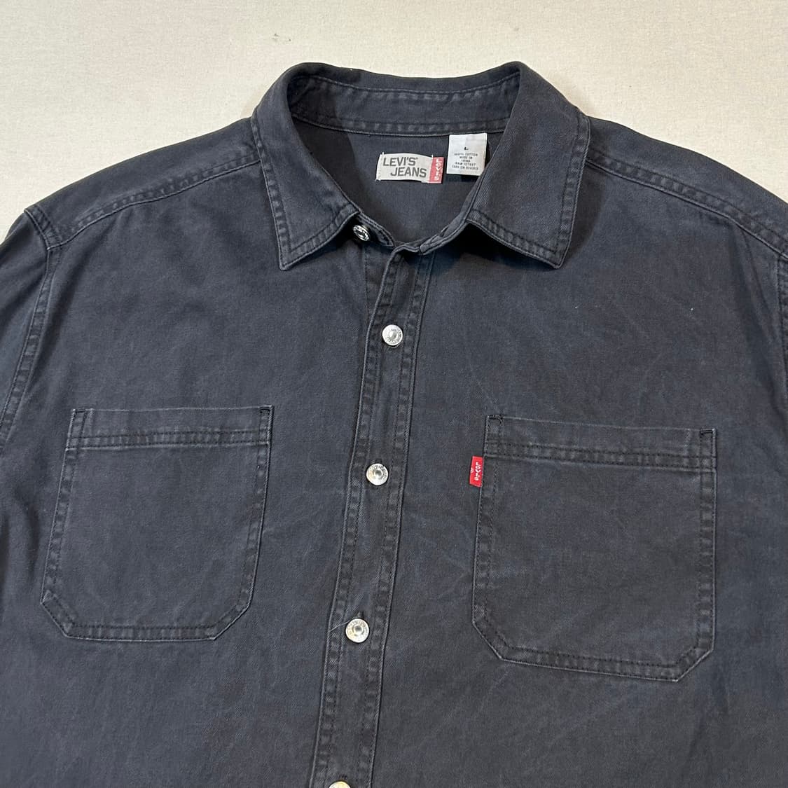 L) 리바이스 흑청 투포켓 워크 데님 셔츠 자켓 T버튼 타입 상품이미지2