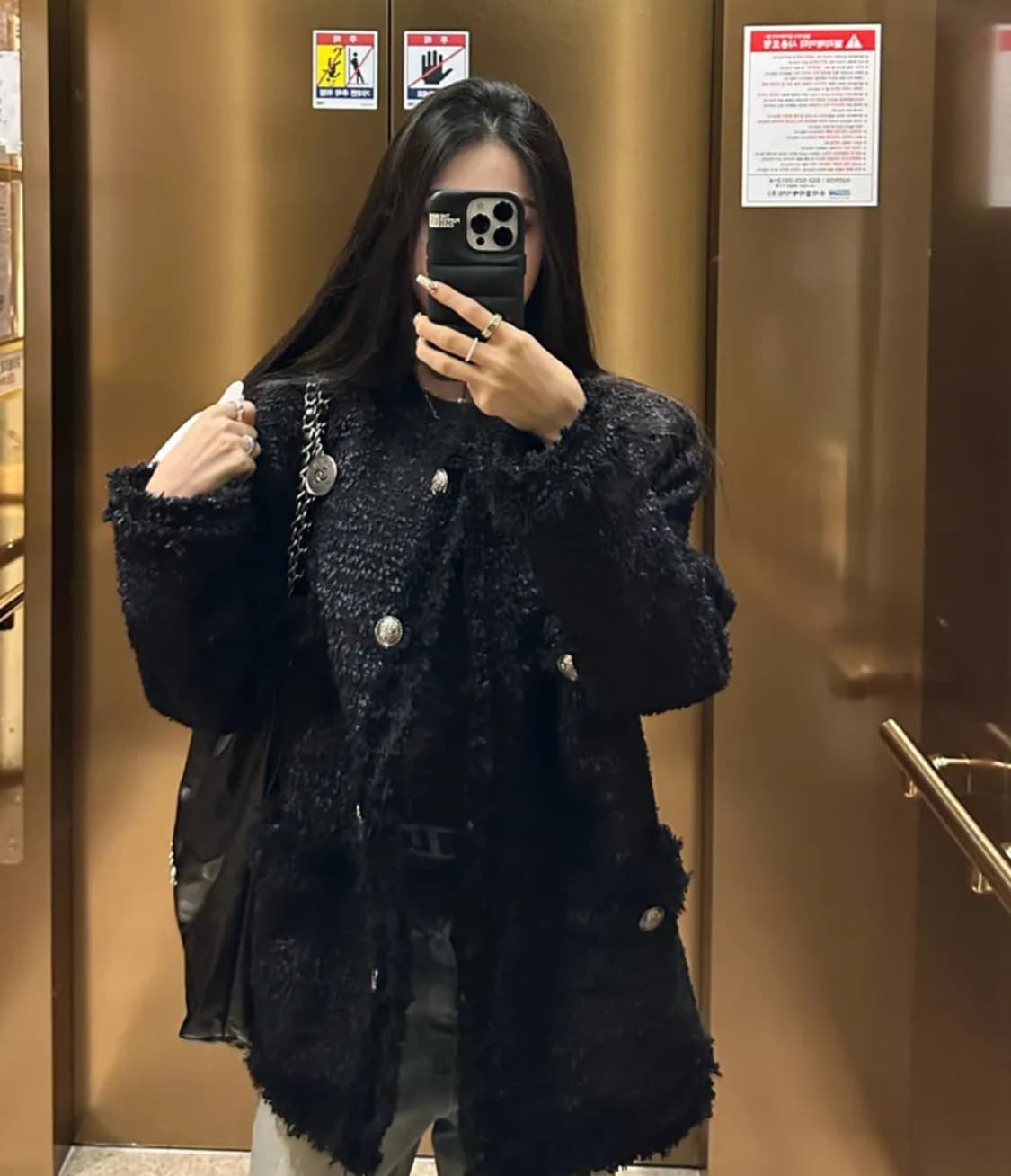 1회착) 카키포인트 트위드 자켓 상품이미지3