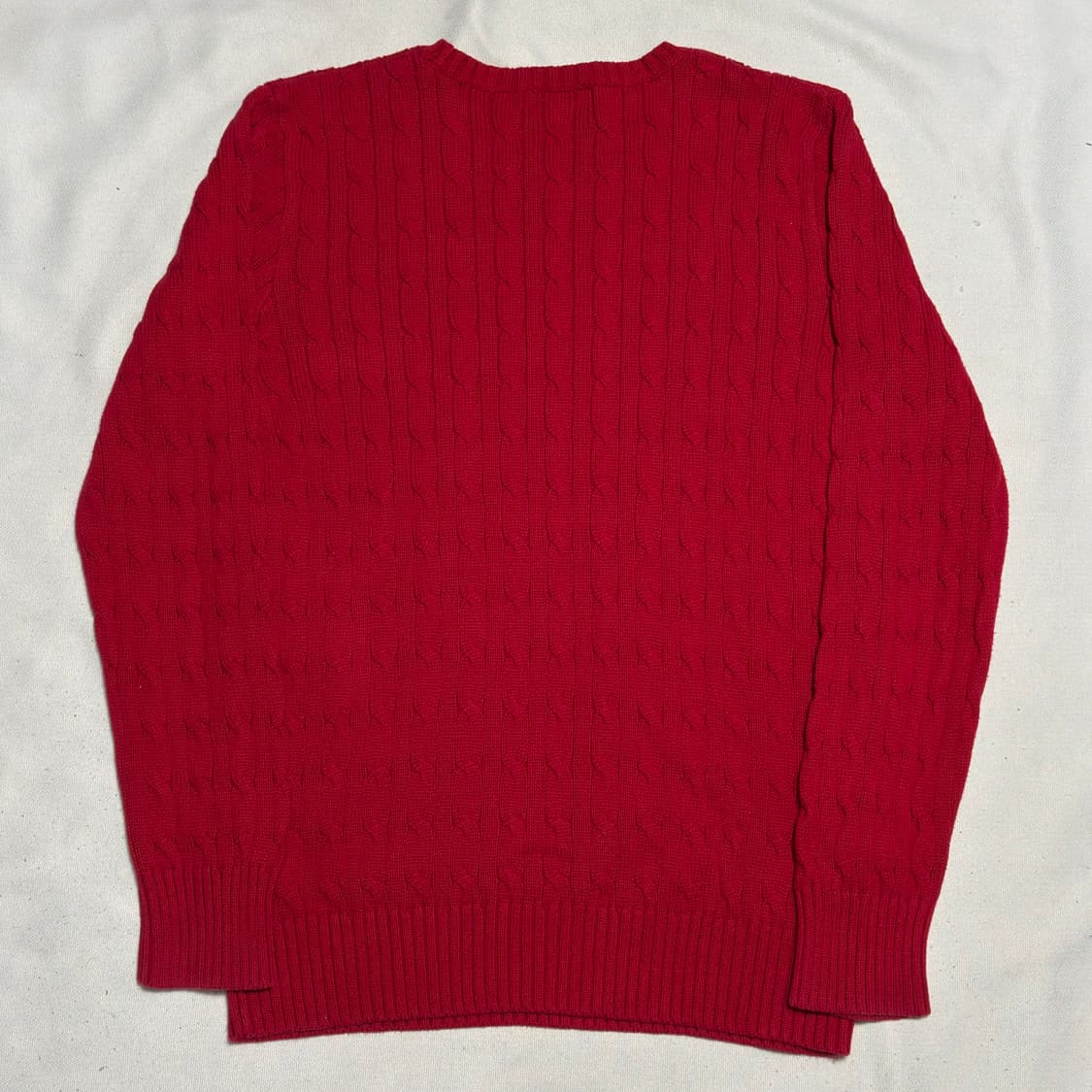 XL 폴로랄프로렌 여성용 레드 케이블 니트 상품이미지3