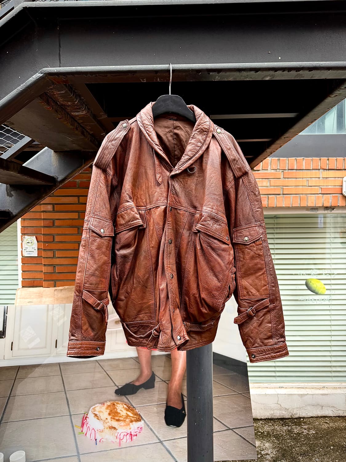 Vintage – Military Cargo Leather Jacket  상품이미지1