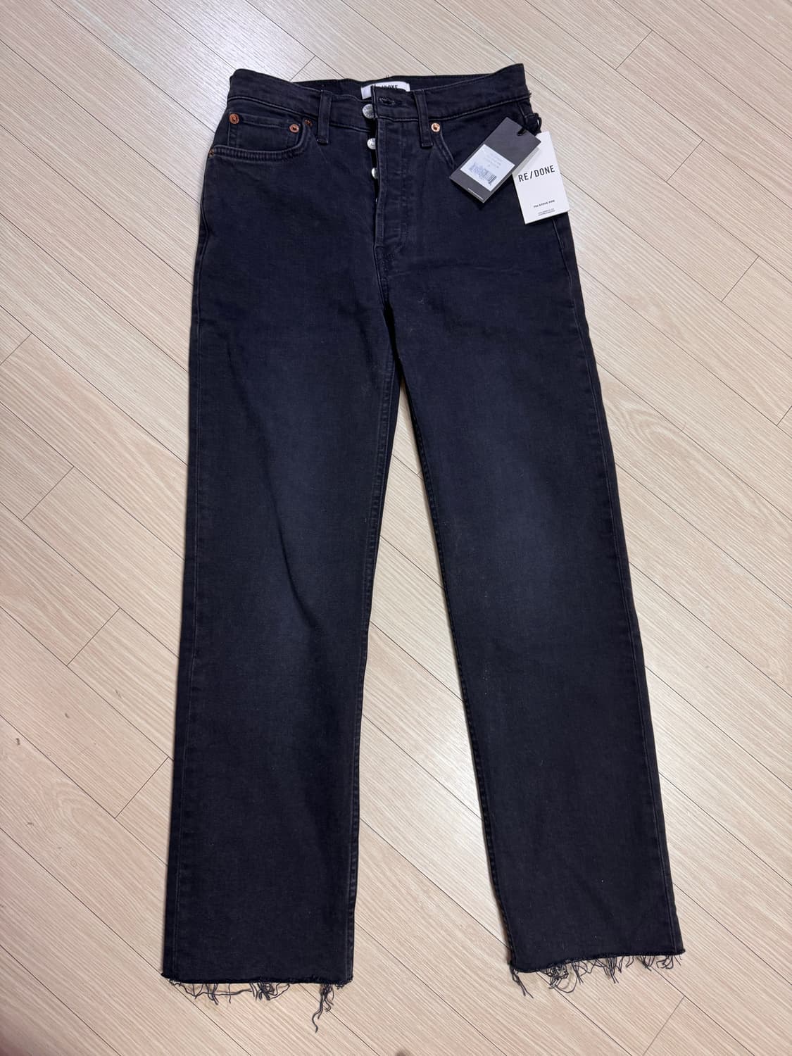 25 텍달린 새상품 리던 re/done 스토브파이프 블랙 데님 진 청바지 상품이미지4