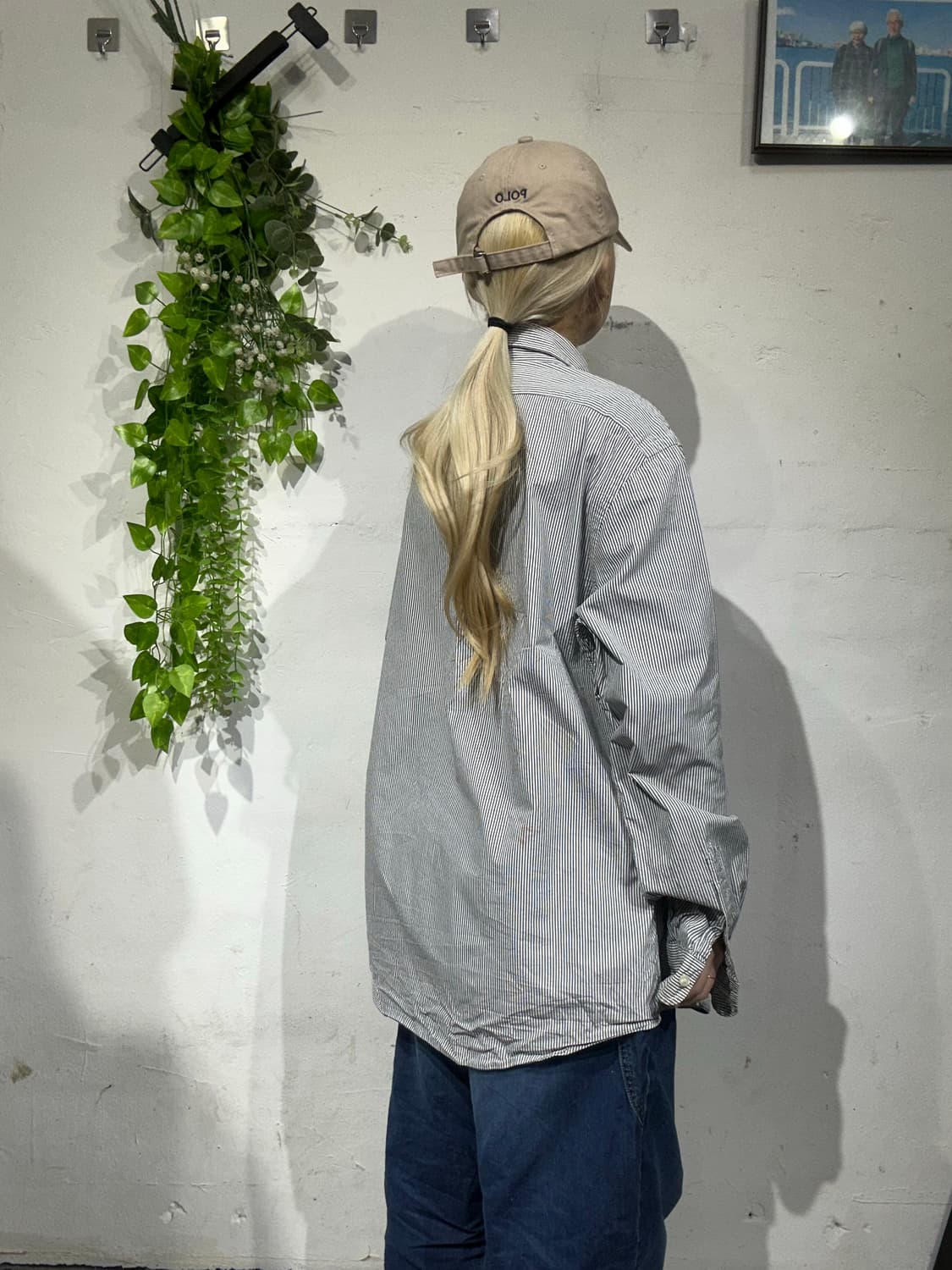 폴로 랄프 로렌 그레이 스트라이프 클래식 핏 셔츠 상품이미지3