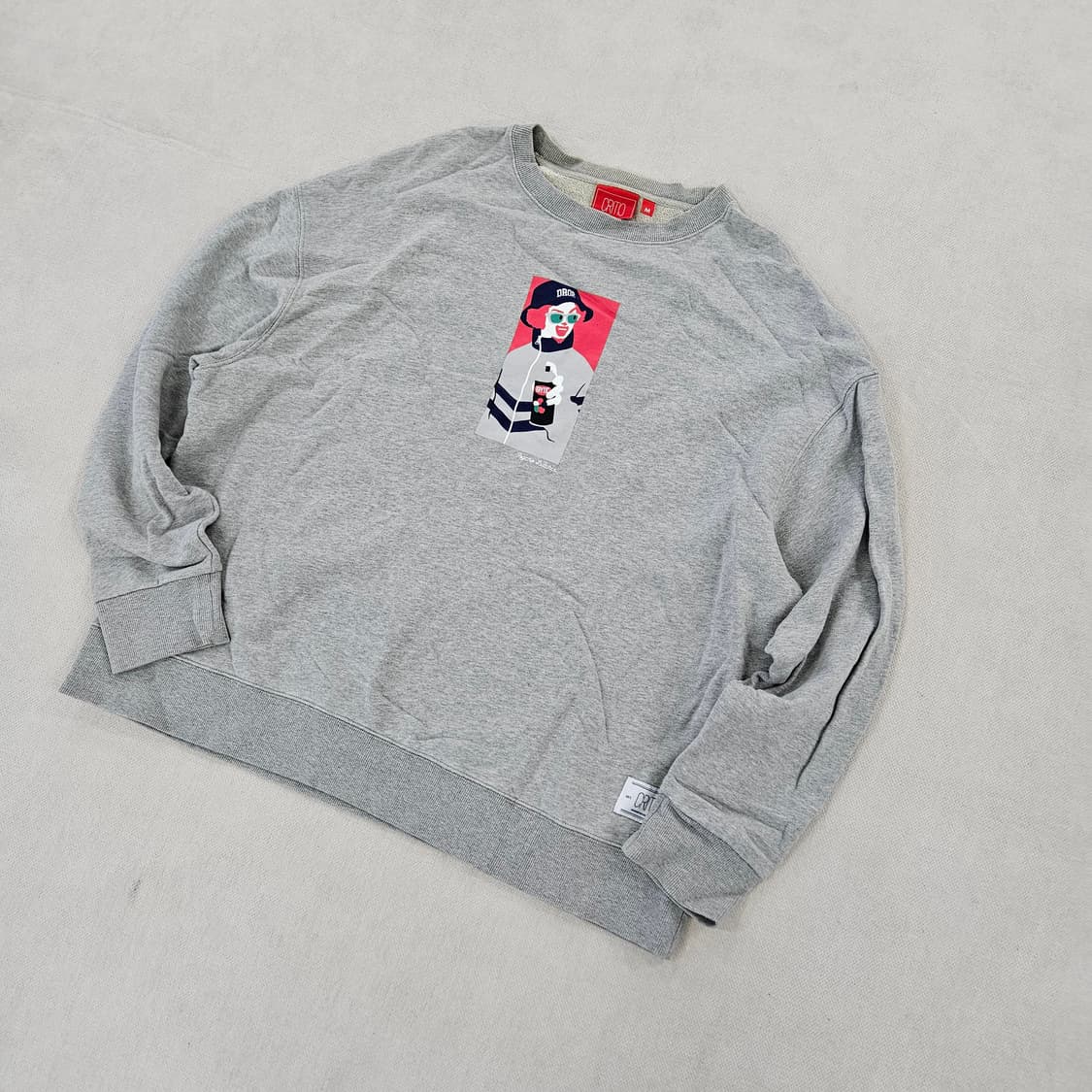 [M] CRITIC 크리틱 그레이 프린팅 맨투맨 0115YH1 상품이미지1