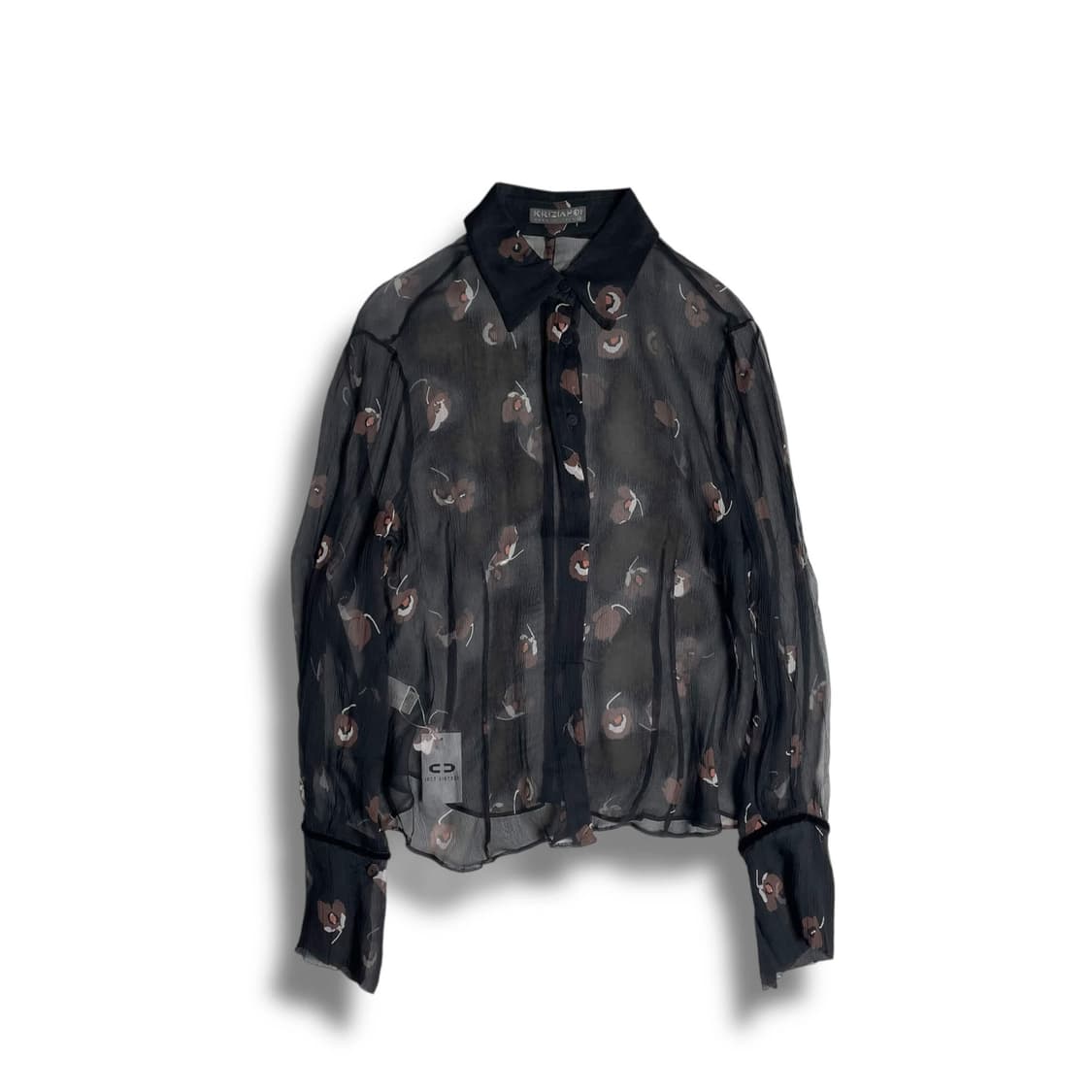 Krizia poi 실크 100 플라워 패턴 셔츠 (italy)   상품이미지1