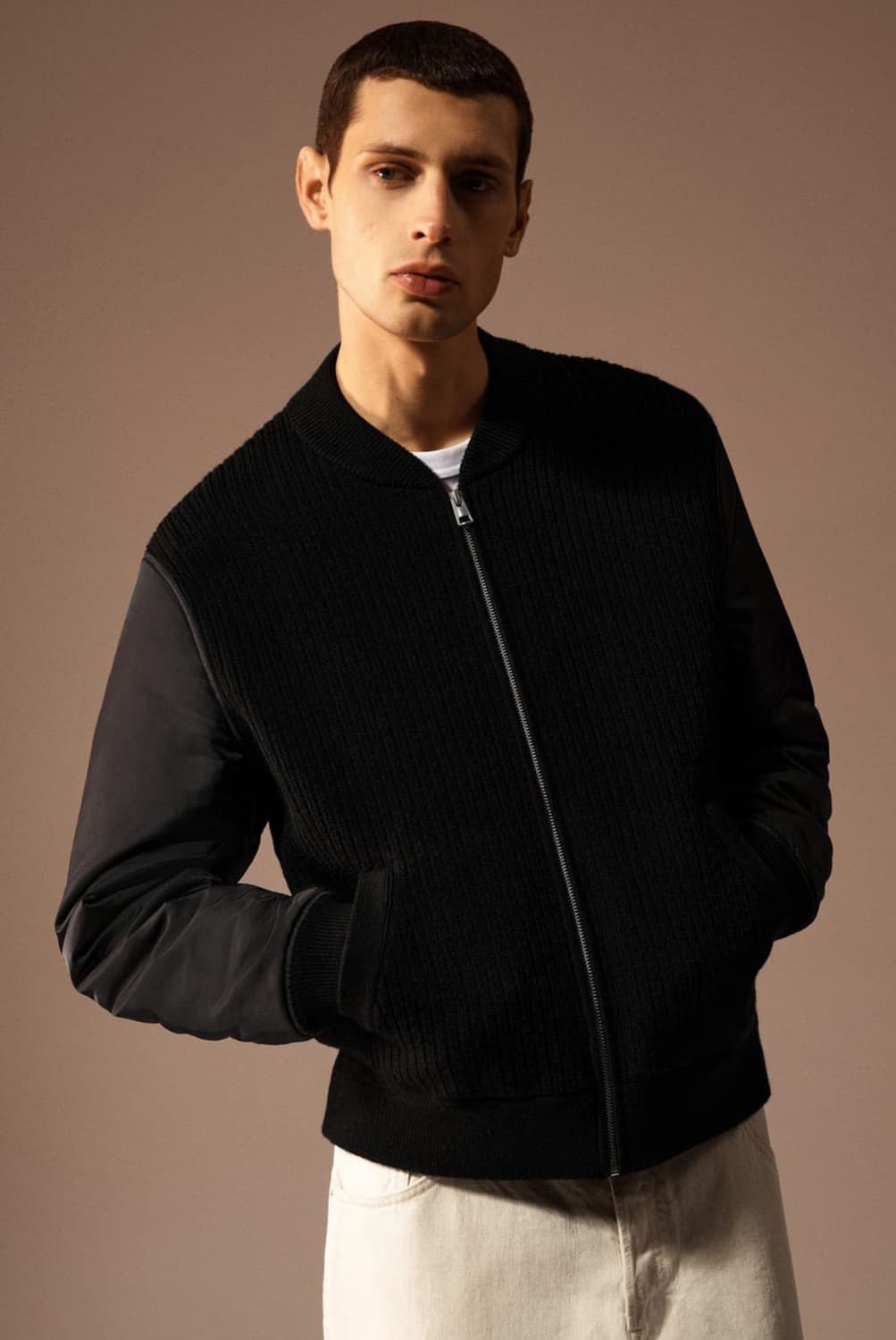 (새상품)cos 메리노울 나일론 보머 재킷 블랙 L 상품이미지2