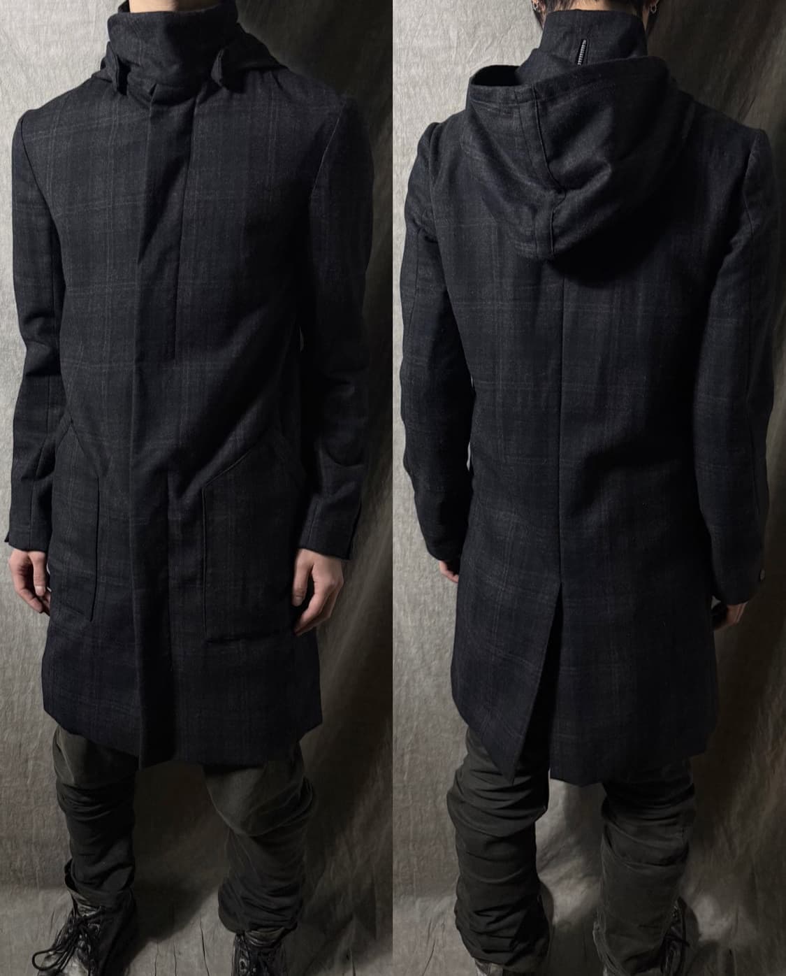 Lumen Et Umbra hooded check coat 상품이미지1
