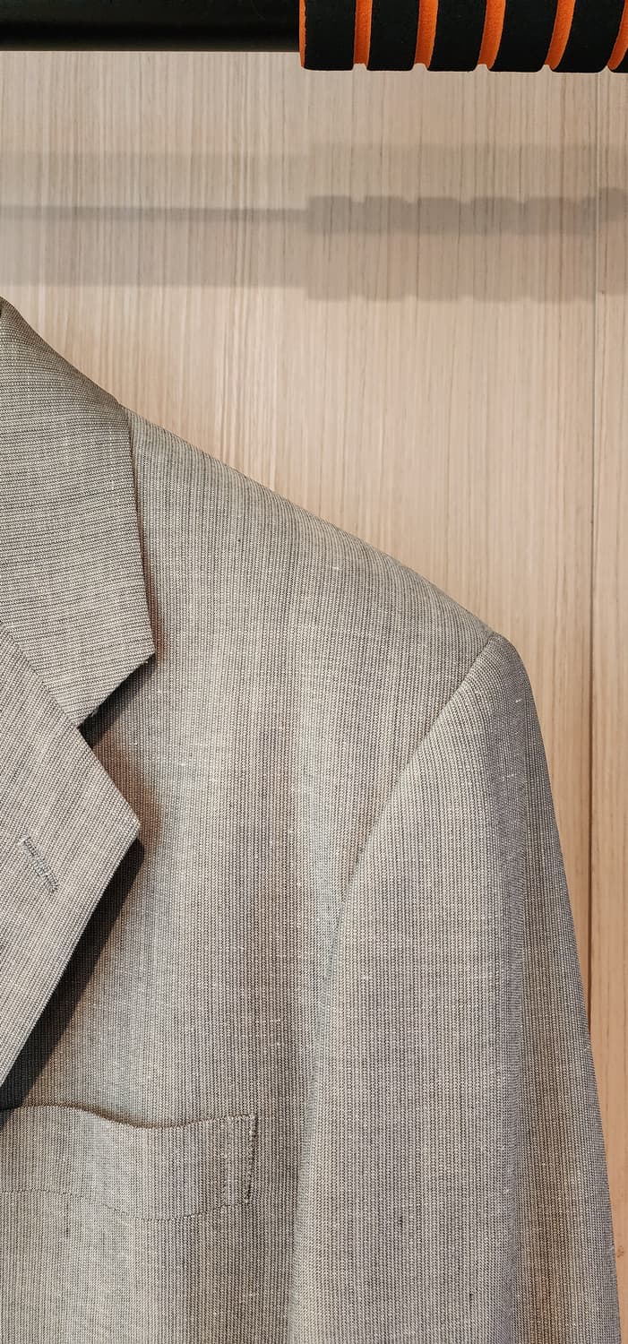 알레그리 베이지그린 울리넨 자켓 L~슬림XL 상품이미지3