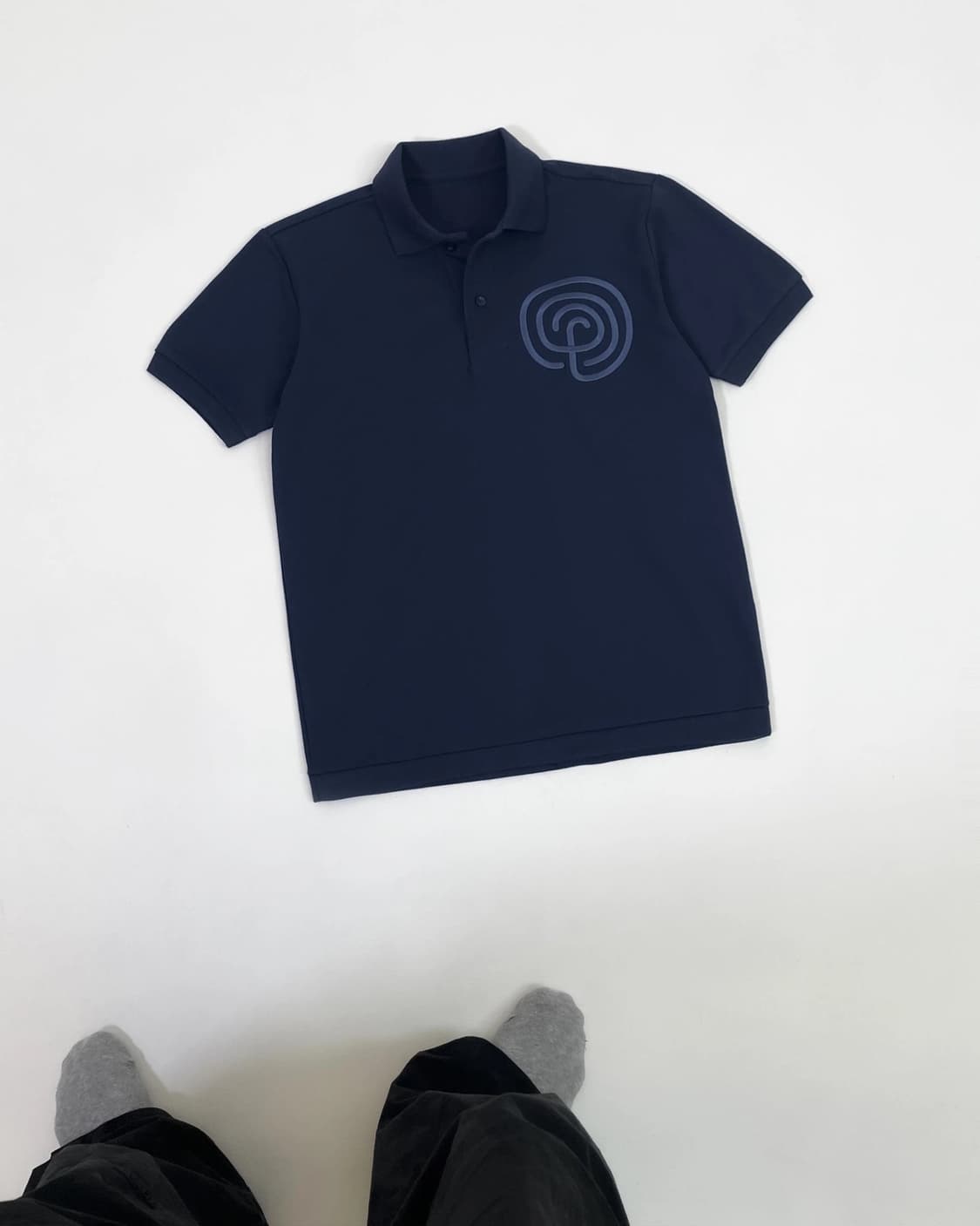 핀다웃 Heart Labyrinth polo shirts (navy) 상품이미지2