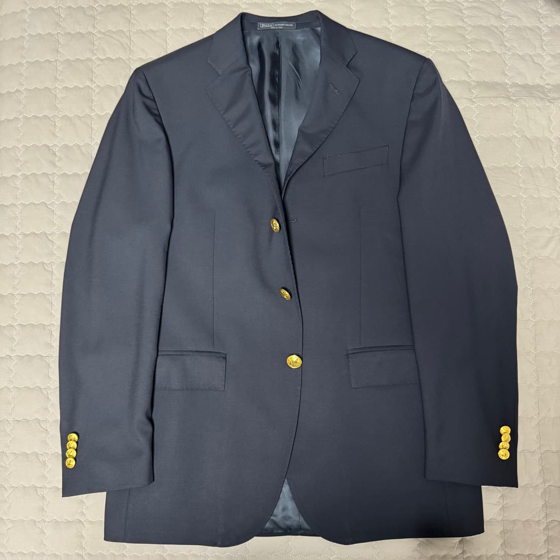 폴로 랄프로렌 네이비 울 3버튼 금장 블레이저 자켓 40R 상품이미지1