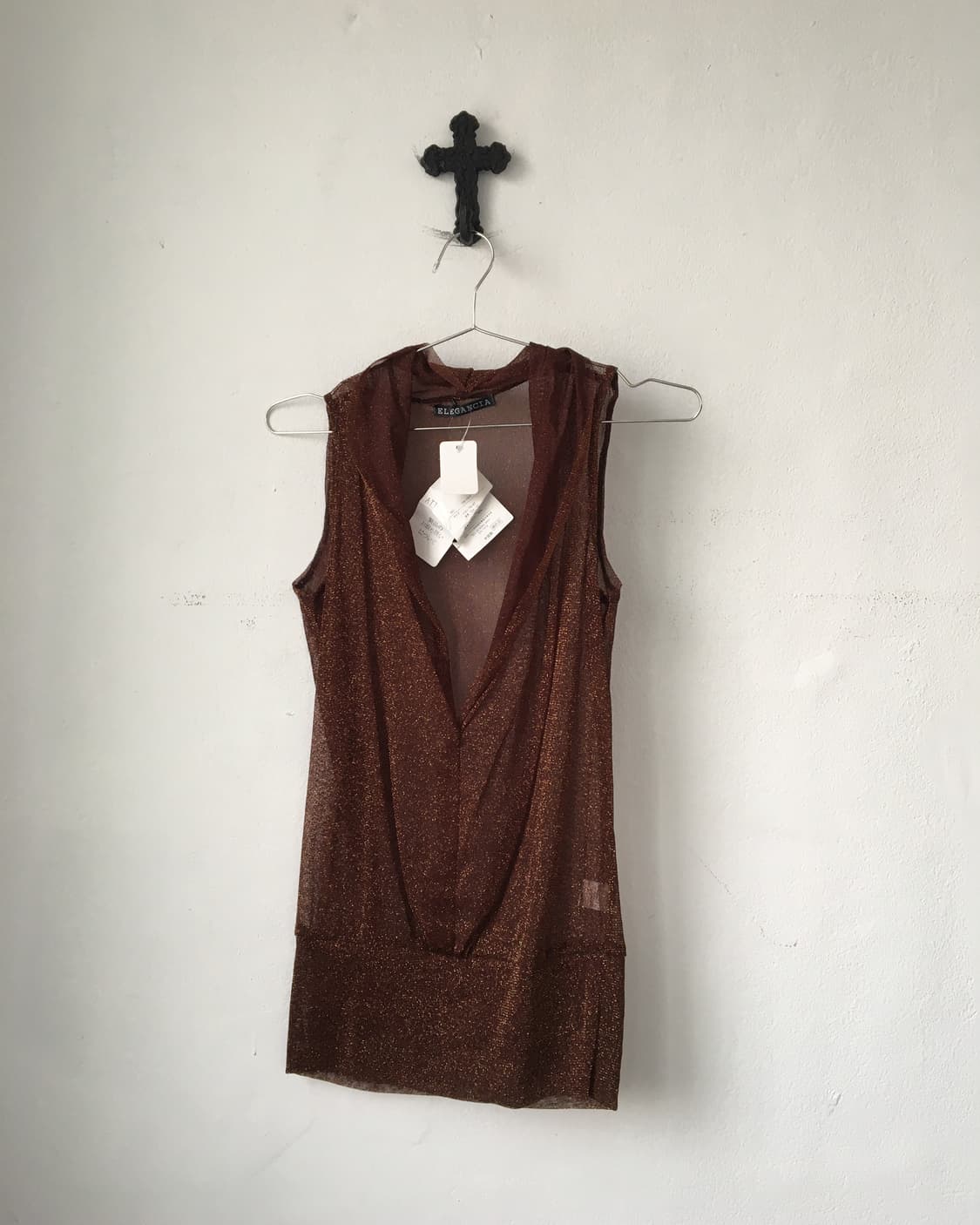 Glitter point drape sleeveless 상품이미지1