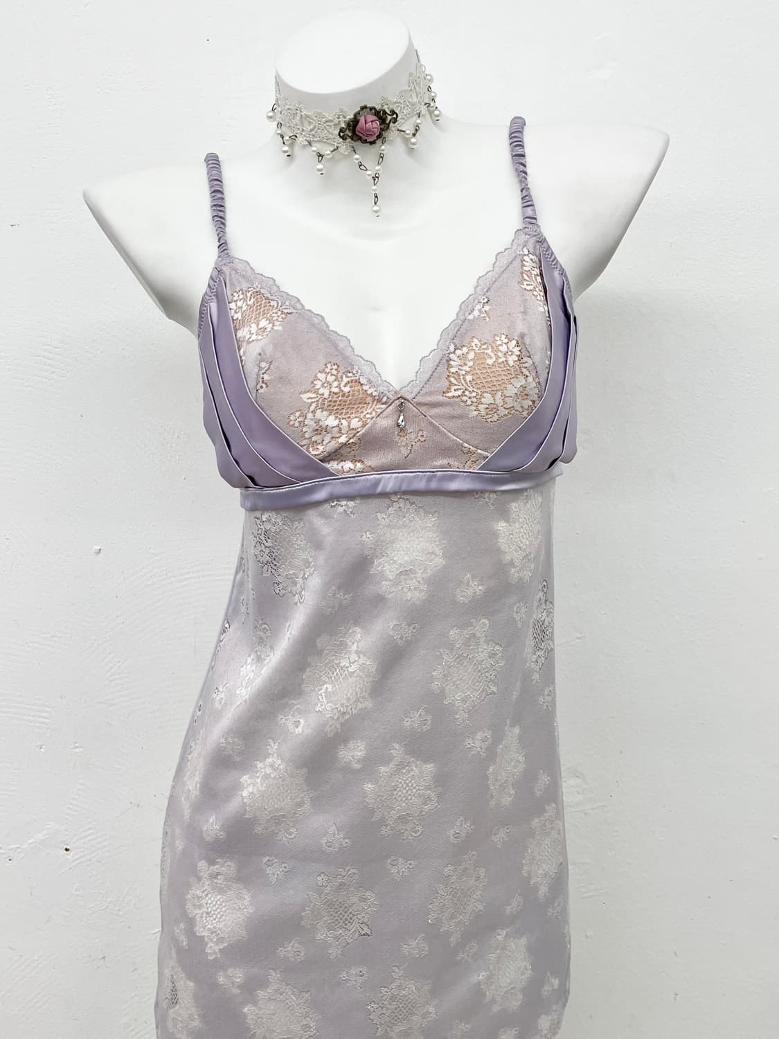 연보라 페어리 레이스 슬립 상품이미지2