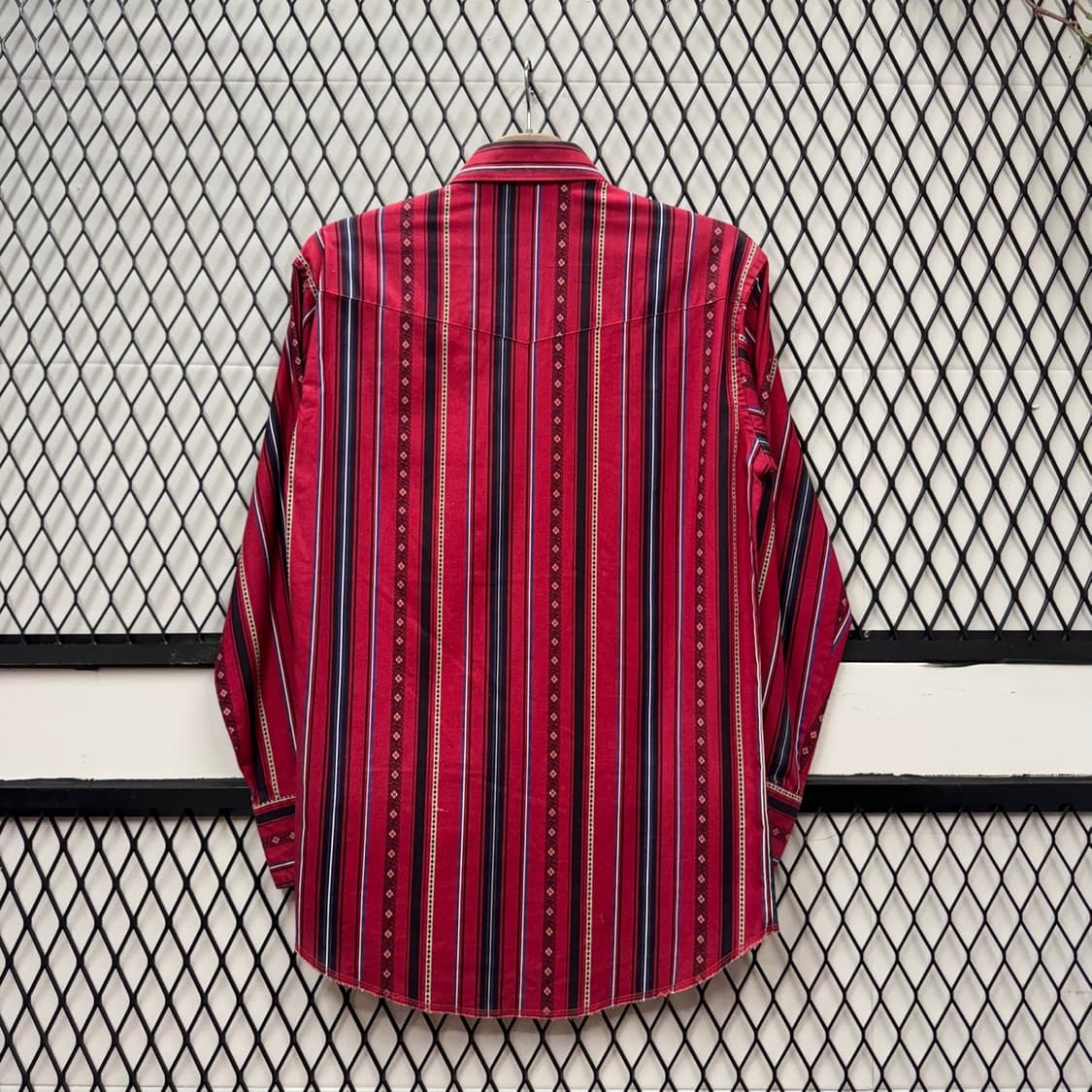 랭글러 웨스턴 셔츠 스트라이프 패턴 투포켓 포인트 레드 상품이미지2