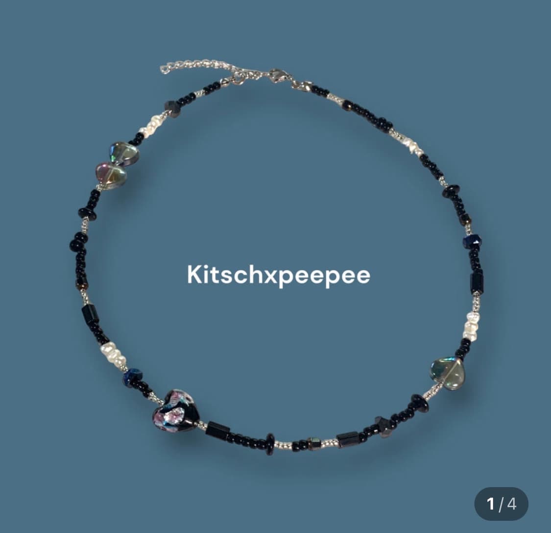 키치앤피피 black love moment 비즈목걸이 상품이미지1