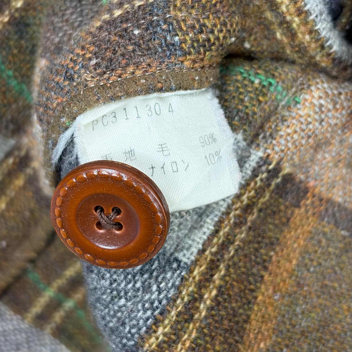 빈티지 패턴 울 후드 코트 자켓 상품이미지6