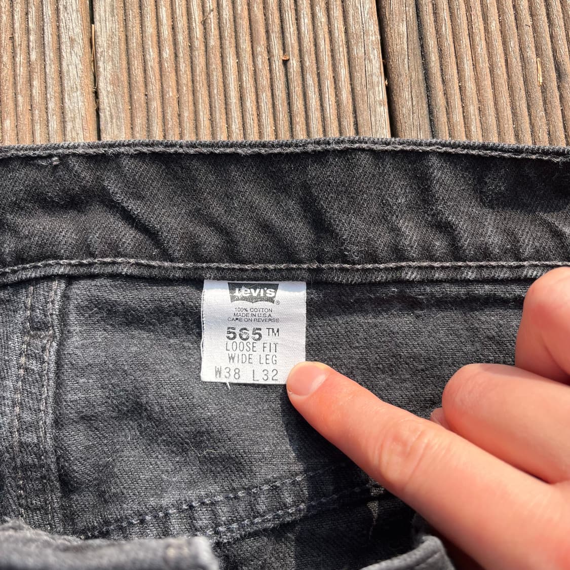 [38X32] 90s 빈티지 리바이스 565 블랙 상품이미지2