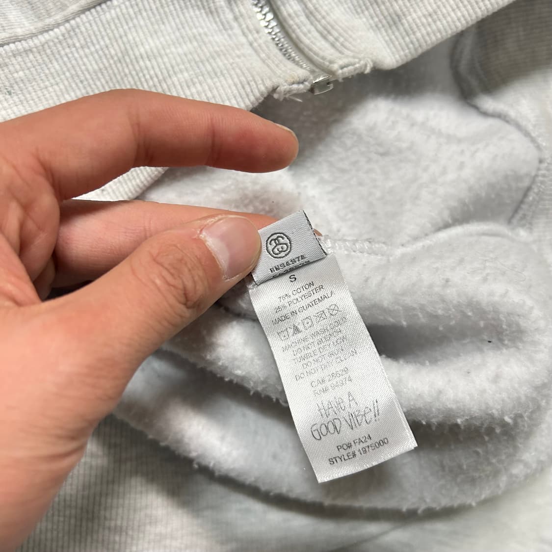 스투시(Stussy)애쉬 헤더 베이직 로고 후드집업 상품이미지6