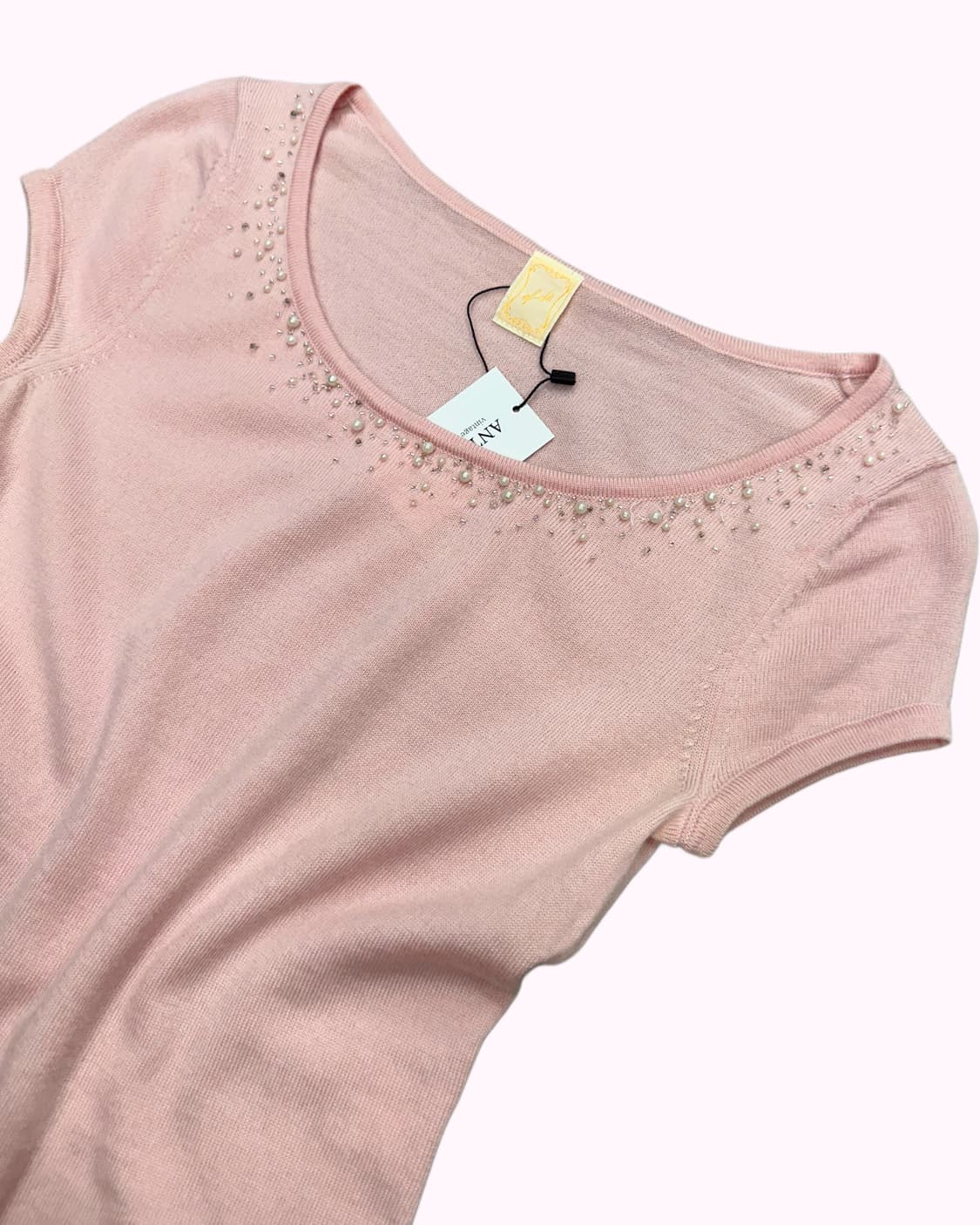 pink wool bids knit t-shirt 상품이미지2
