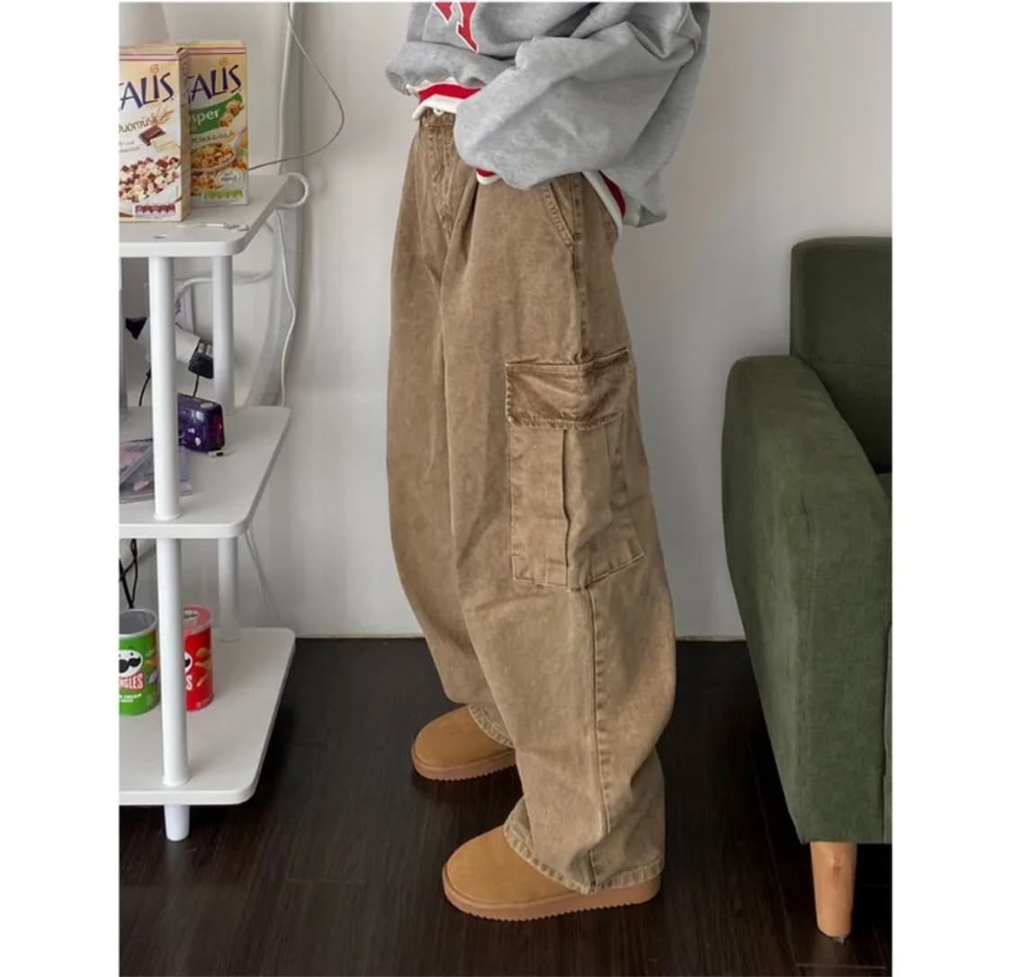 아워웨이브룸 피그먼트 카고 팬츠 브라운 S 상품이미지2