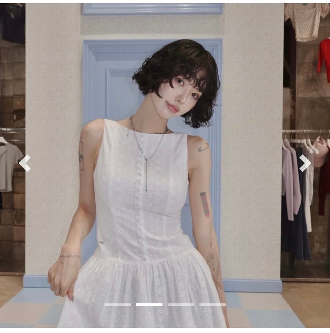 페일제이드 플라워 자카드 원피스 상품이미지1