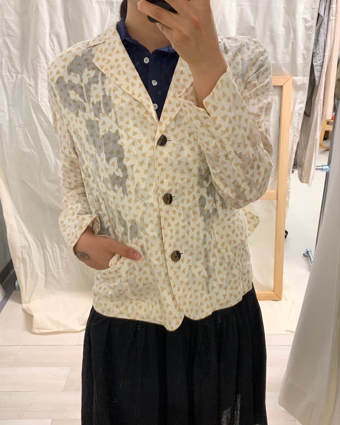 jacquard geometric pattern blazer 상품이미지6