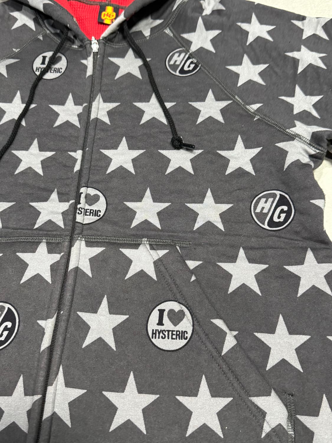 히스테릭 글래머 아카이브 무수한 별과 아이코닉 로고 후드 집업 자켓 상품이미지4