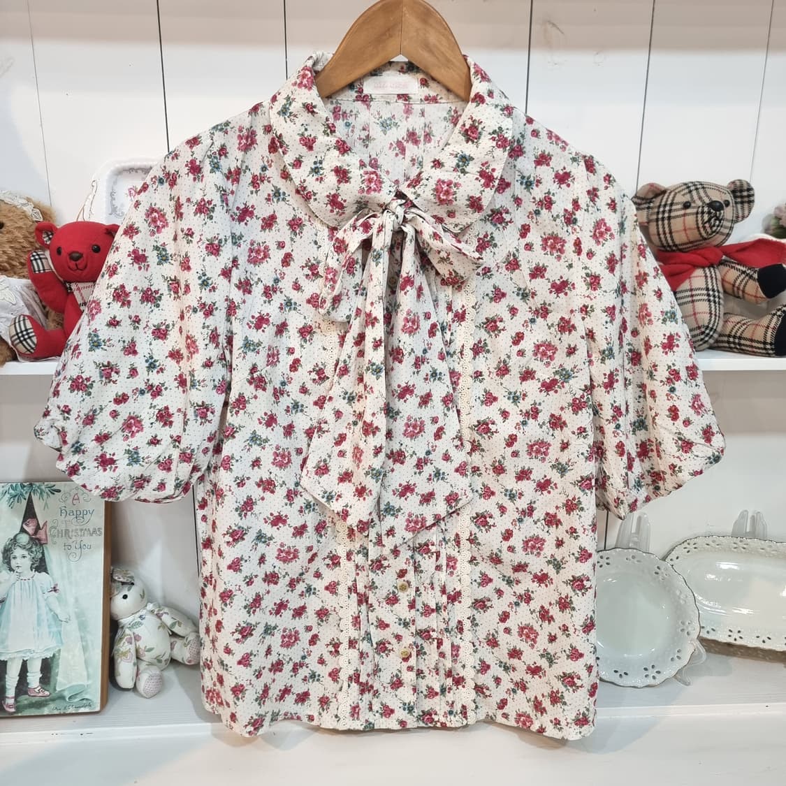 리즈리사 플라워 리본 블라우스 상품이미지3