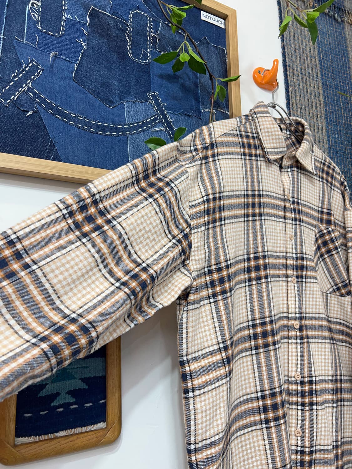KUTIR   Loose-Fit Flannel Shirt 상품이미지6