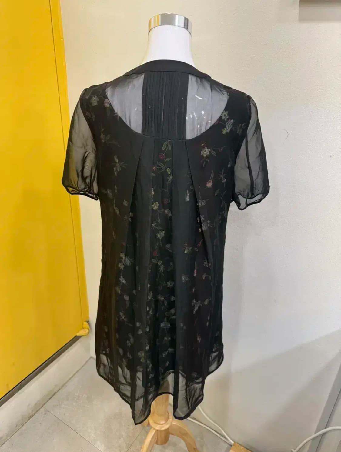 vtg 플라워 자수 시스루 블랙 원피스  상품이미지3