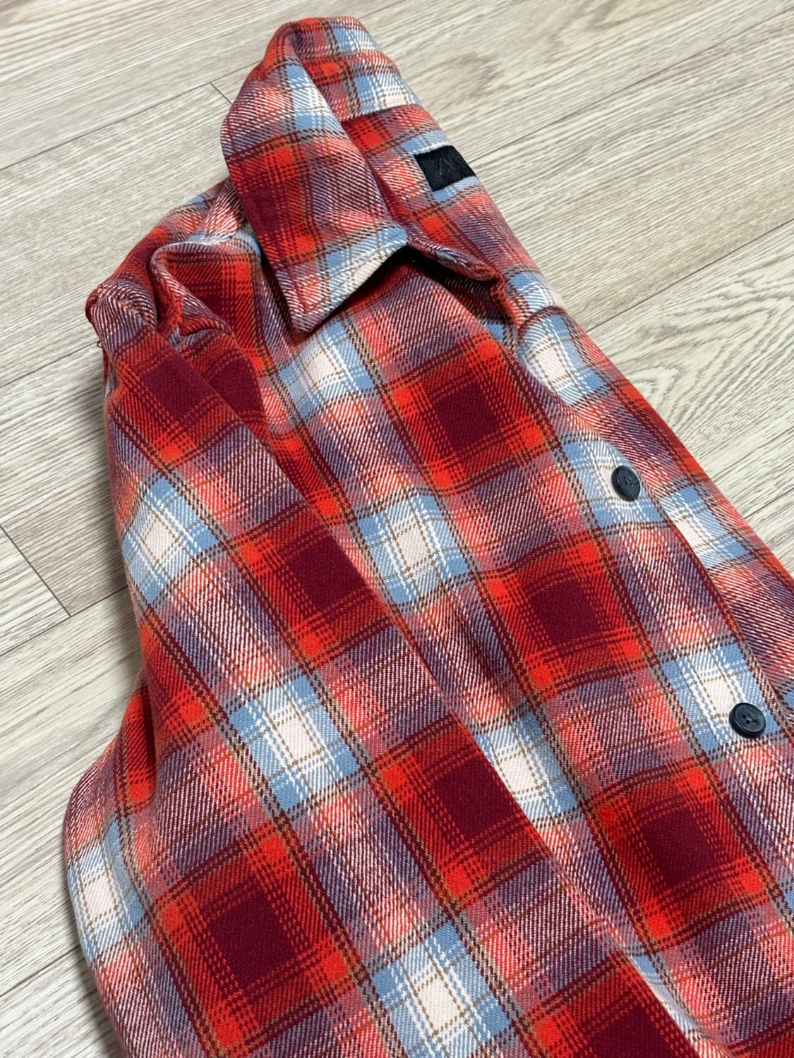 자라 플란넬 체크 셔츠 상품이미지4