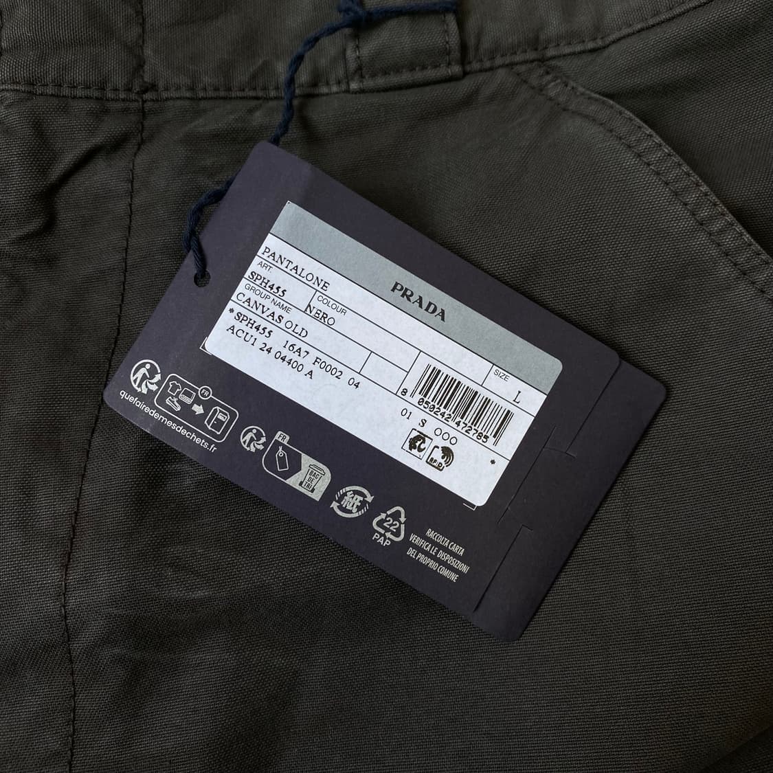 [L] 프라다 코튼 카고 팬츠 상품이미지4