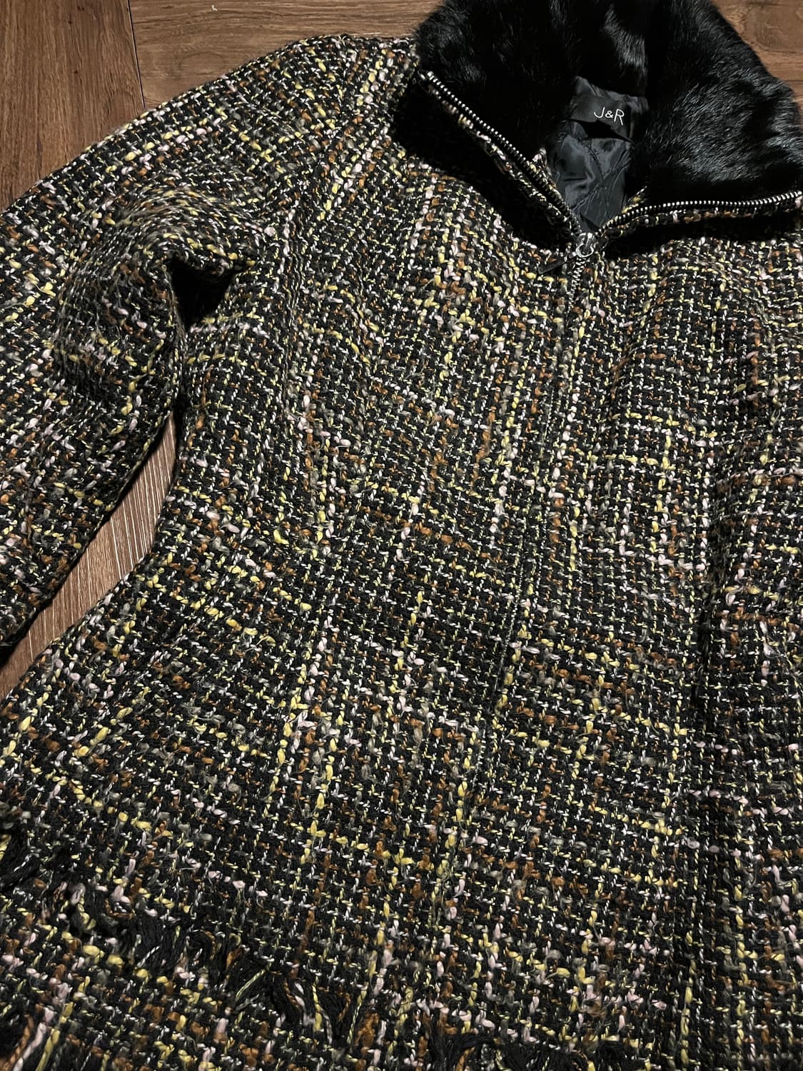 Japanese Vintage 래빗 퍼 그런지 자카드 퍼 자켓 상품이미지6