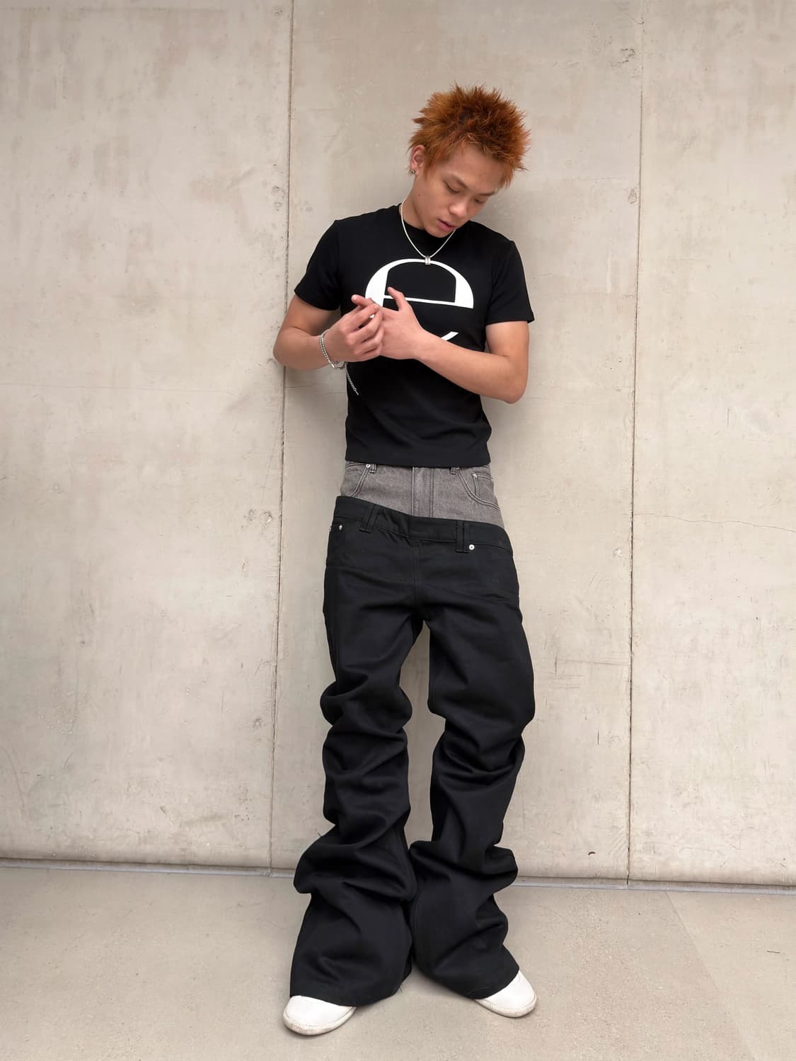 Two Tone Layered Bootcut Jeans 상품이미지7