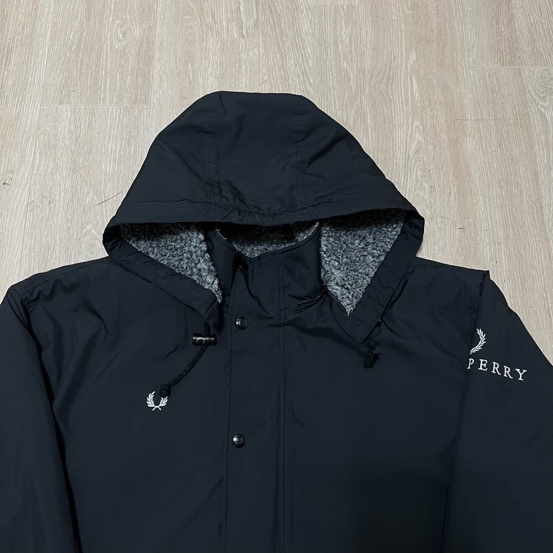 프레드페리 월계수 로고 양털안감 벤치코트 롱 점퍼 M/95  상품이미지2