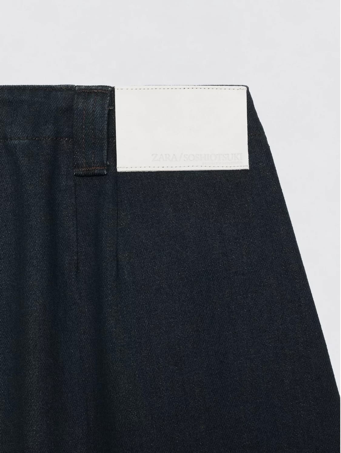 자라 와이드 레그 블랙 플랫 프론트 진 데님팬츠 34 상품이미지9