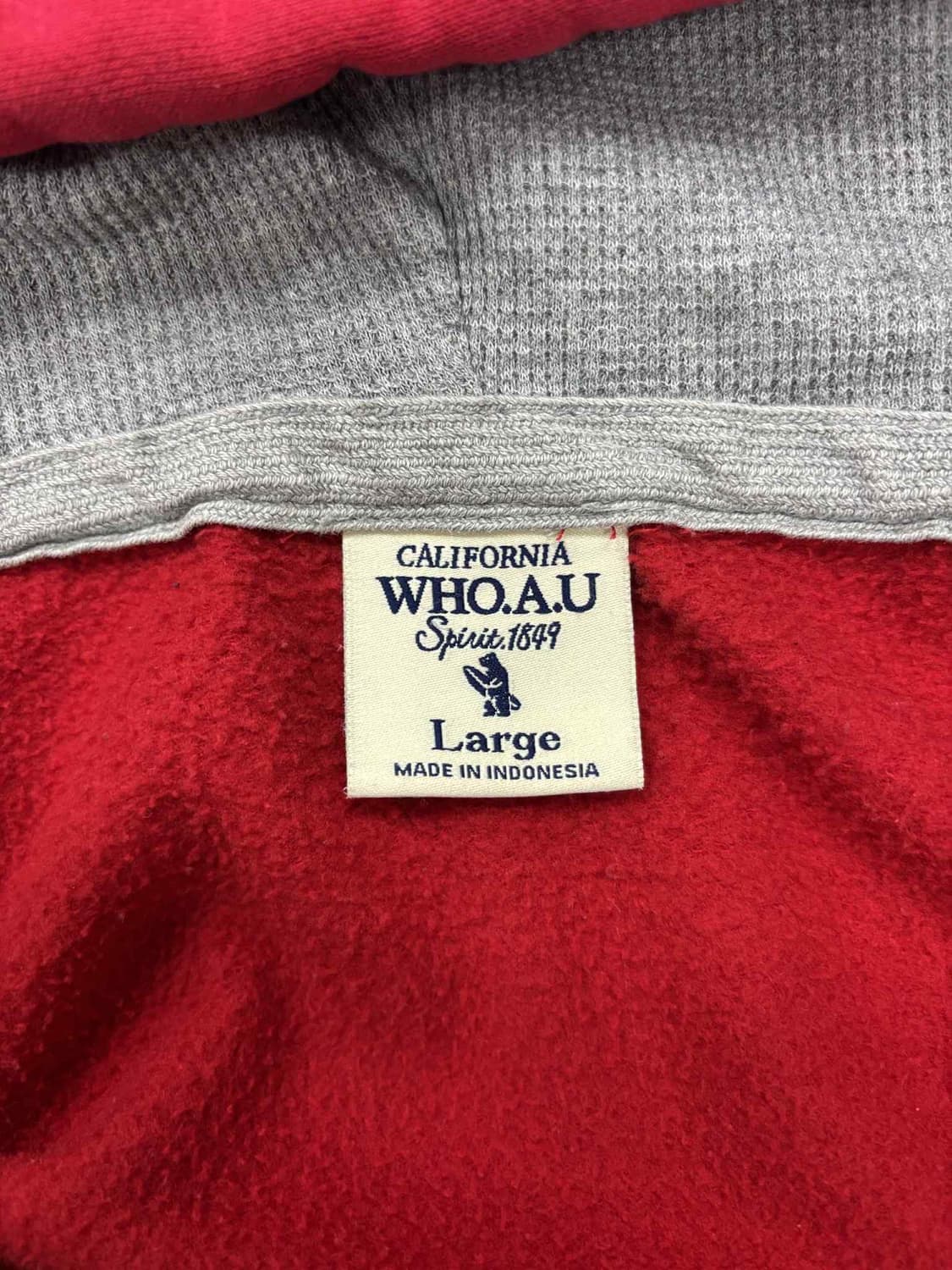 후아유 y2k 레드 올드스쿨 스웻 후드집업 희귀져지(L) 상품이미지4