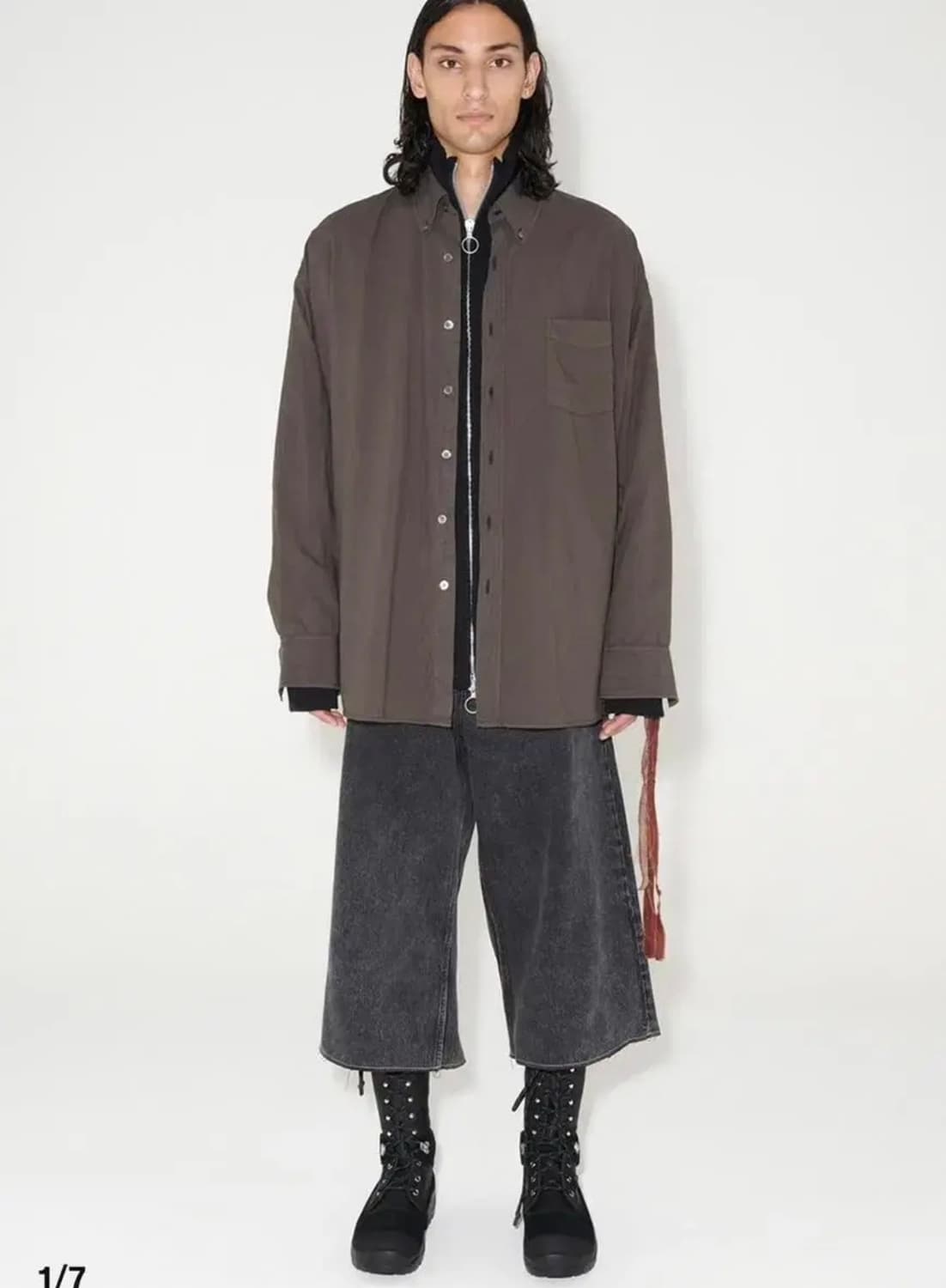 아워레가시 버로우드셔츠 브라운 46 상품이미지2