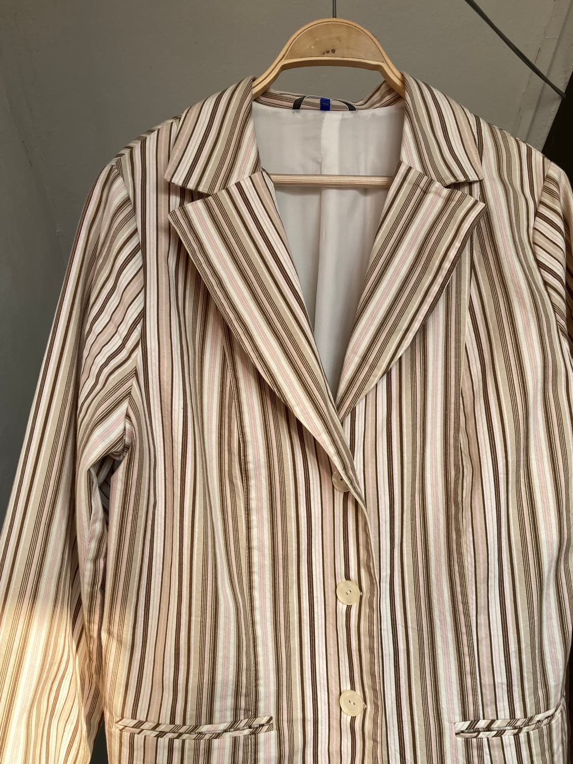 코튼100% 빈티지 스트라이프 자켓 상품이미지3